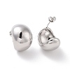 Brass Half Round Stud Earrings X-EJEW-G315-07P-2