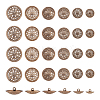 Unicraftale 48Pcs 6 Style 1-Hole Retro Zinc Alloy Shank Buttons BUTT-UN0001-15-1