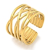 Ion Plating(IP) 304 Stainless Steel Open Cuff Ring RJEW-A043-27G-1