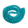 Frosted Transparent Glass Beads Strands GLAA-S031-8mm-37-01-2