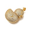 Rack Plating Brass Micro Pave Cubic Zirconia Pendants ZIRC-F142-01G-05-2