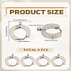 4Pcs 201 Stainless Steel Huggie Hoop Earrings Findings STAS-LP0005-51P-2