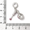 Brass Micro Pave Clear Cubic Zirconia European Dangle Charms KK-A278-08P-01-3