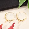 Brass Glass Hoop Earrings EJEW-U040-03G-3