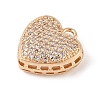 Brass Micro Pave Clear Cubic Zirconia Pendants KK-N256-19G-2