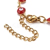 Enamel Oval with Evil Eye Link Chains Bracelet BJEW-P271-04G-01-3
