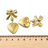 Bowknot with Heart 304 Stainless Steel Dangle Stud Earrings EJEW-M065-03G-3