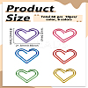 60Pcs 6 Colors Metal Paper Clips FIND-LP0004-98-2