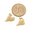 Brass Micro Pave Clear Cubic Zirconia Stud Earrings for Women EJEW-U034-01G-02-5