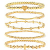 Brass and Stainless Beaded Stretch Bracelet Sets VB9693-3-1