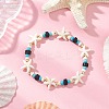 Synthetic Turquoise & Natural Lava Rock Beads Stretch Bracelets for Men Women BJEW-JB11988-04-1