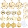 18Pcs 6 Style Brass Micro Pave Clear Cubic Zirconia Pendants & Alloy Rhinestone Pendants KK-SC0002-80-1
