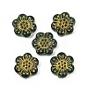 Baking Paint and Golden Metal Enlaced Glass Beads DGLA-T004-09E-1