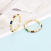 Brass Micro Pave Cubic Zirconia Cuff Rings for Women KK-T071-55G-1