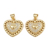 Brass Micro Pave Clear Cubic Zirconia Pendants ZIRC-I367-13G-06-1