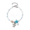 Tibetan Style Zinc Alloy Tortoise Charm Bracelet BJEW-JB09748-3