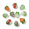 30Pcs 5 Colors Handmade Gold Foil Lampwork Glass Beads FOIL-CJ0001-14-8