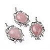 Natural Rose Quartz Big Pendants G-P496-01P-19-1