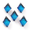 Embossed Glass Rhinestone Pendants GLAA-J101-04B-2