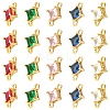 10Pcs 5 Colors Transparent Glass Links/Connectors GLAA-YW0004-43-1