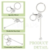 2Pcs Brass Bar Beadable Keychain for Jewelry Making DIY Crafts KEYC-CJ0001-04-3