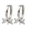 Brass Micro Pave Clear Cubic Zirconia Earring Findings KK-D226-04P-1