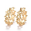 Ion Plating(IP) Hollow Star 304 Stainless Steel Hoop Earrings for Women STAS-A057-14G-1