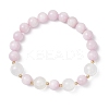Natural Kunzite & Selenite Beads Bracelets BJEW-JB12199-2