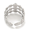 304 Stainless Steel Synthetic Turquoise Cuff Rings G-Z056-05P-05-3