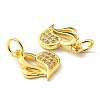 Rack Plating Brass Micro Pave Cubic Zirconia Charms KK-D036-11G-3