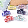 12Pcs 6 Colors Flower Pattern PVC Plastic Claw Hair Clips OHAR-CC0001-01-4