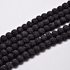 Natural Lava Rock Round Bead Strands G-I124-6mm-10-1