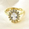 Brass Micro Pave Cubic Zirconia Finger Rings for Women RJEW-L130-005G-1