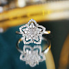 Brass Micro Pave Clear Cubic Zirconia Finger Rings for Women WGAE82A-01-2