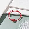 Natural Carnelian Disc Beaded Cord Bracelet BJEW-JB07686-02-2