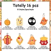 16Pcs 8 Styles Opaque Resin Pendants RESI-YW0003-16-2