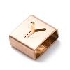 Ion Plating(IP) 304 Stainless Steel Square Slide Charms STAS-L132-21Y-RG-2