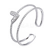 Non-Tarnish 304 Stainless Steel Heart Wrap Open Cuff Ring X-RJEW-T023-73P-3