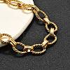 304 Stainless Steel Twisted Oval Link Chain Necklaces NJEW-R023-13G-3