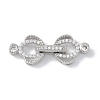 Rack Plating Brass Micro Pave Clear Cubic Zirconia Fold Over Clasps KK-NH0002-03F-P-1