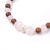 Natural Rose Quartz Stretch Bracelets BJEW-JB03747-04-2