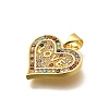 Rack Plating Brass Micro Pave Cubic Zirconia Pendants KK-L226-001G-09-2