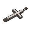 PVD Vacuum Plating 304 Stainless Steel Rhinestone Big Pendants STAS-Z080-14B-2