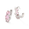 Cubic Zirconia Hoop Earrings EJEW-P213-16P-3