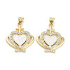 Brass Micro Pave Clear Cubic Zirconia Pendants KK-L213-017G-01-1