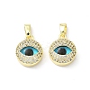 Printed Brass Micro Pave Cubic Zirconia with Glass Pendants KK-Z134-17G-01-1