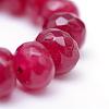Faceted Rondelle Dyed Natural White Jade Bead Strands G-R343-6x8-07-4