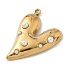 304 Stainless Steel Plastic Pearl Pendants STAS-K308-04G-2