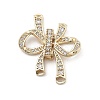 Brass Clear Cubic Zirconia Fold Over Clasps KK-M306-03G-1