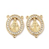 6Pcs Brass Micro Pave Cubic Zirconia Chandelier Component Links KK-SZ0005-55-1